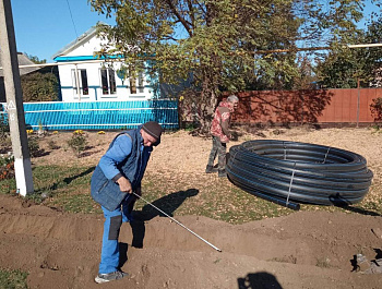 Ремонт водопровода по улице Соболя в селе Новопавловка